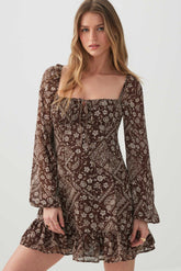 Chiffon Long Sleeve Mini Dress