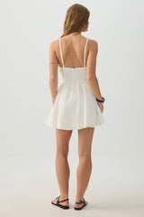 Linen Blend Mini Skater Dress