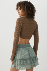 Chiffon Tiered Mini Skirt