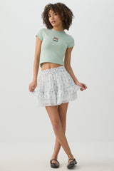 Chiffon Tiered Mini Skirt