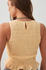 Smocked Crop Tank Top