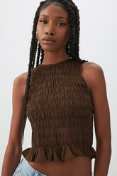 Smocked Crop Tank Top