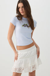 Crochet Trim Mini Skirt