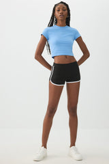 Basic Crop Cap Sleeve T-Shirt