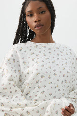 Printed French Terry Crew Neck Sweatshirt