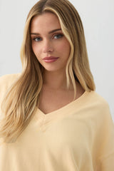 French Terry Oversized V-Neck Sweatshirt