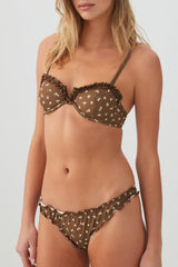 Floral Cheeky Bikini Bottom with Ruffles