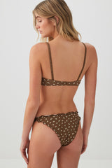 Floral Cheeky Bikini Bottom with Ruffles