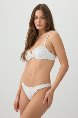 Floral Cheeky Bikini Bottom with Ruffles