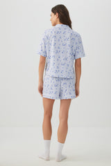 Printed Notch Collar Pajama Set