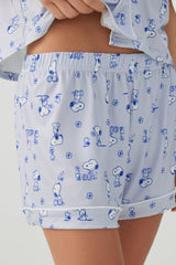 Printed Notch Collar Pajama Set