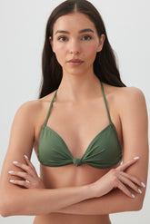 Tie Front Triangle Bikini Top