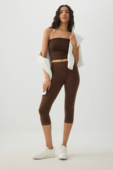 Lace Trim 3/4 Leggings