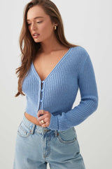 Crop V-Neck Cardigan
