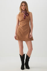 Faux Suede Mini Dress