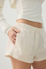 Mid Rise Poplin Boxer Shorts