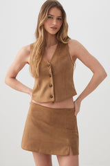 Faux Suede Micro Skort
