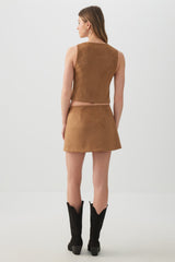 Faux Suede Micro Skort