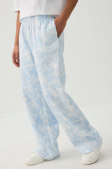 Blue Camo Wide Leg Sweatpants