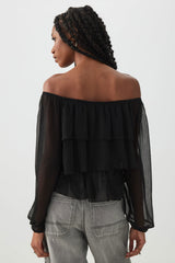 Off Shoulder Tiered Blouse