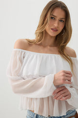 Off Shoulder Tiered Blouse