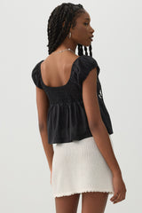 Plunge Neck Flowy Blouse