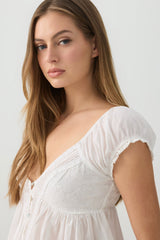 Plunge Neck Flowy Blouse