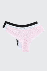 3-Pack Lace Cheeky Panties