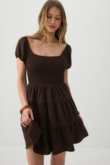 Smocked Tiered Midi Dress