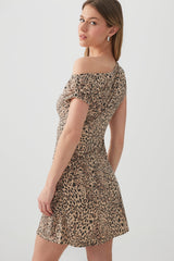 Off Shoulder Mini dress with Side Ruching