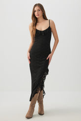 Lace Maxi Dress with High Slit
