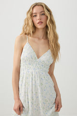 Crinkle V-Neck Maxi Dress with Pockets