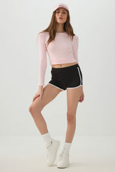 Brushed Knit Contrast Trim Shorts
