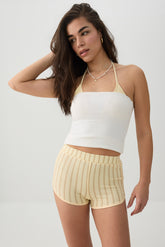 Brushed Knit Contrast Trim Shorts