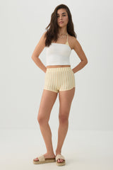Brushed Knit Contrast Trim Shorts