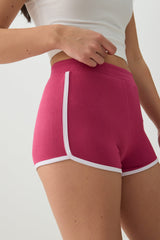 Brushed Knit Contrast Trim Shorts