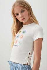 Rib Tee with Side Ties
