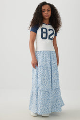 Textured Knit Tiered Maxi Skirt