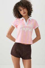 Graphic Johnny Collar Polo Shirt