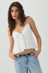 Tie Front Babydoll Tank