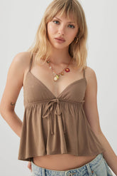 Tie Front Babydoll Tank
