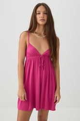 Front tie Babydoll Mini Dress