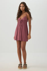 Front tie Babydoll Mini Dress