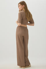 Textured knit Wide Leg Pants