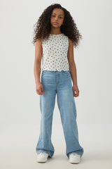 Floral Smocked Cropped Tank