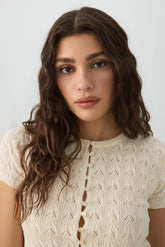Cropped Open Stitch Sweater