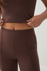 Knit Flare Leggings with Pintuck