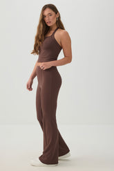 Knit Flare Leggings with Pintuck