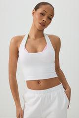 Basic Crop Halter Tank Top