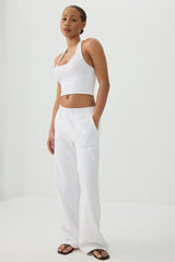 Basic Crop Halter Tank Top